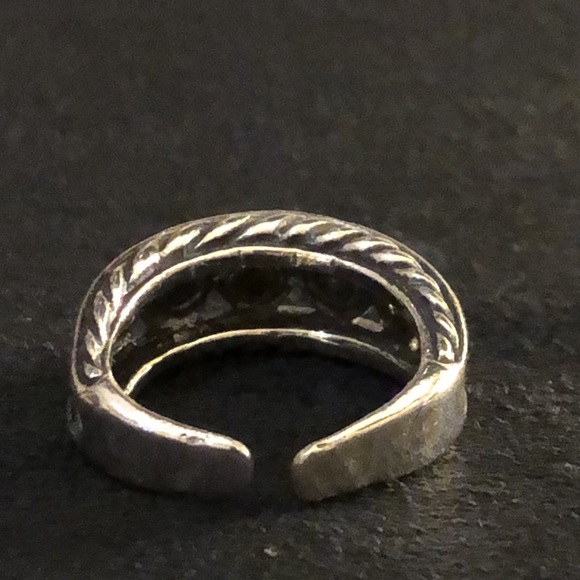 Natural Opal/925 Israel 🇮🇱 Solid Sterling Silver Slit Back Adjustable Ring - Picture 9 of 15